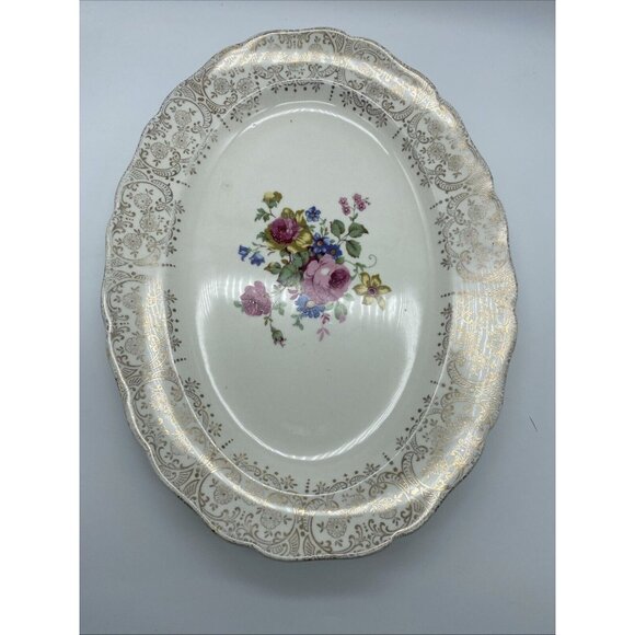 Keystone Serving Dish Platter Bowl By Canonsburg Pottery Co Vintage 8.75 x 11.5" - Picture 4 of 9